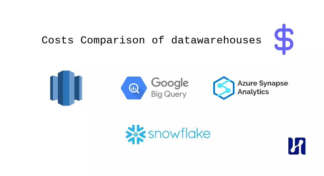 Schematic cost comparison of datawarehouses, overview image.